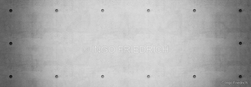 Ankerstellen auf grauem Beton – fotografische Betonoberfläche von Ingo Friedrich