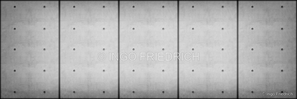 Ankerpunkte im Raster – fotografische Betonoberfläche von Ingo Friedrich